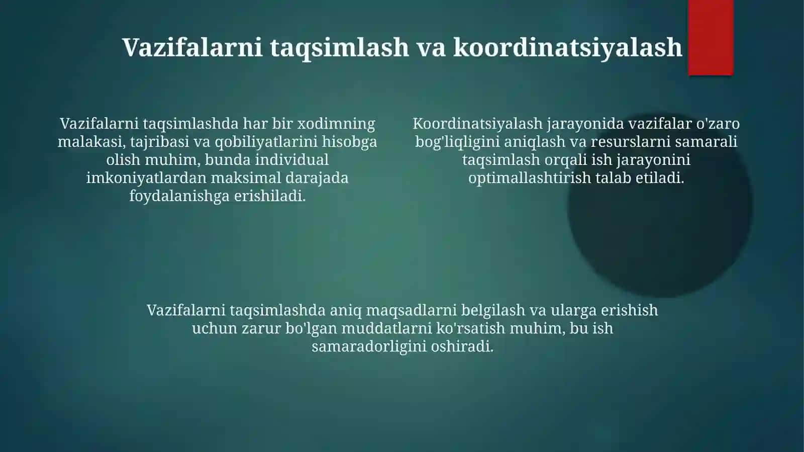 Mehnat jamoalarini rejalashtirish va boshqarish 4