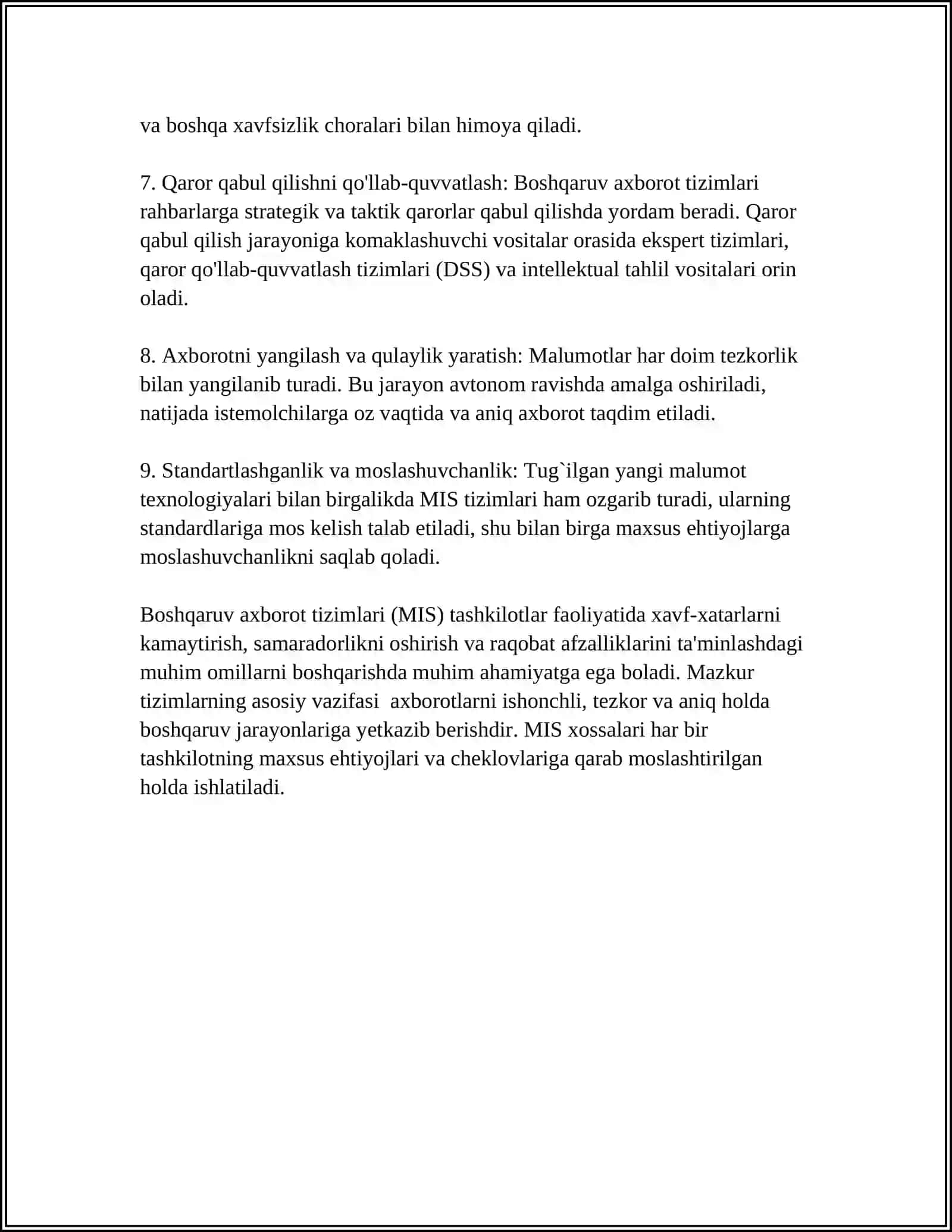MIS ISHLAB CHIQARISH TEXNOLOGIYLARI 4