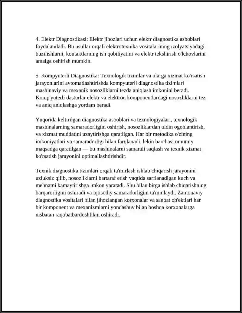 Texnologik mashina va jihozlar uchun diagnostika asboblari 4