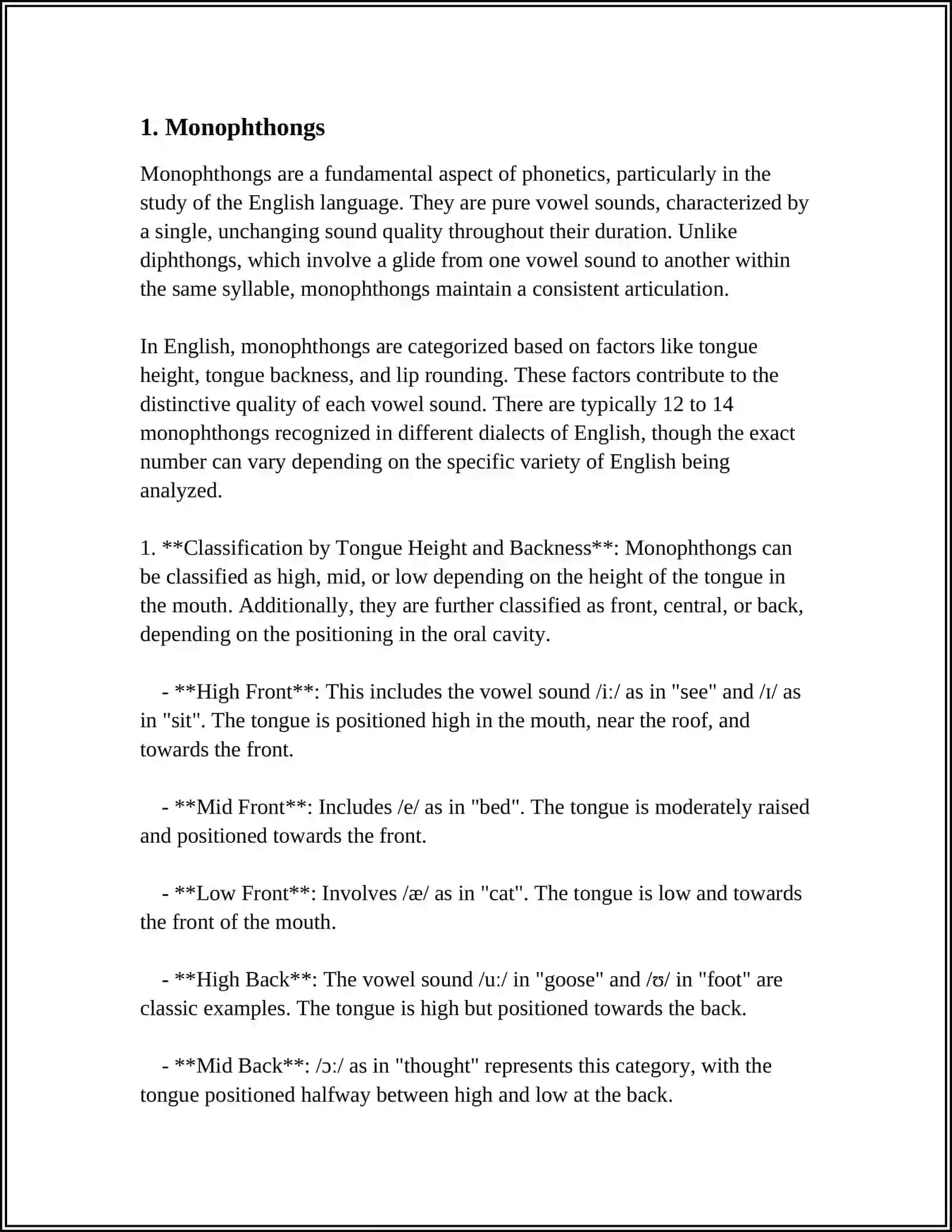 THE CLASSIFICATION OF ENGLISH VOWEL PHONEMES 4