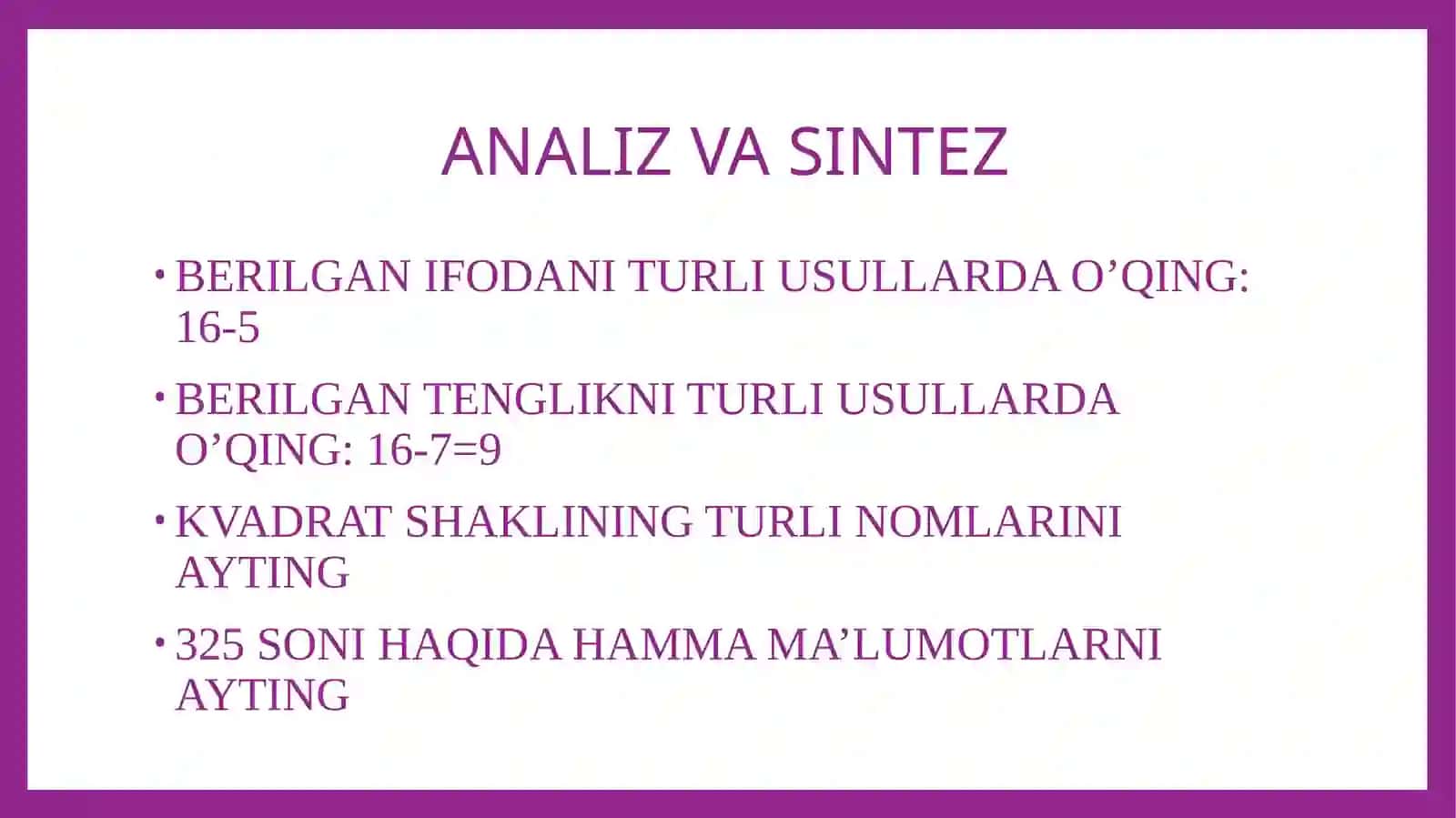 Matematika o‘qitishni tashkil qilish 4