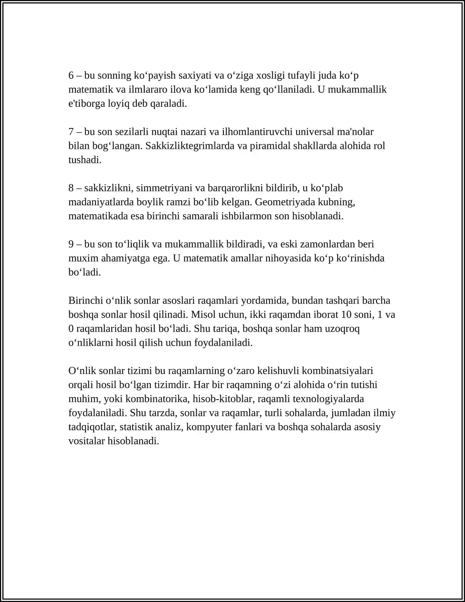 SANOQ MATERIALLARI ASOSIDA BIRINCHI OʻNLIK SONINI TARKIBI 4
