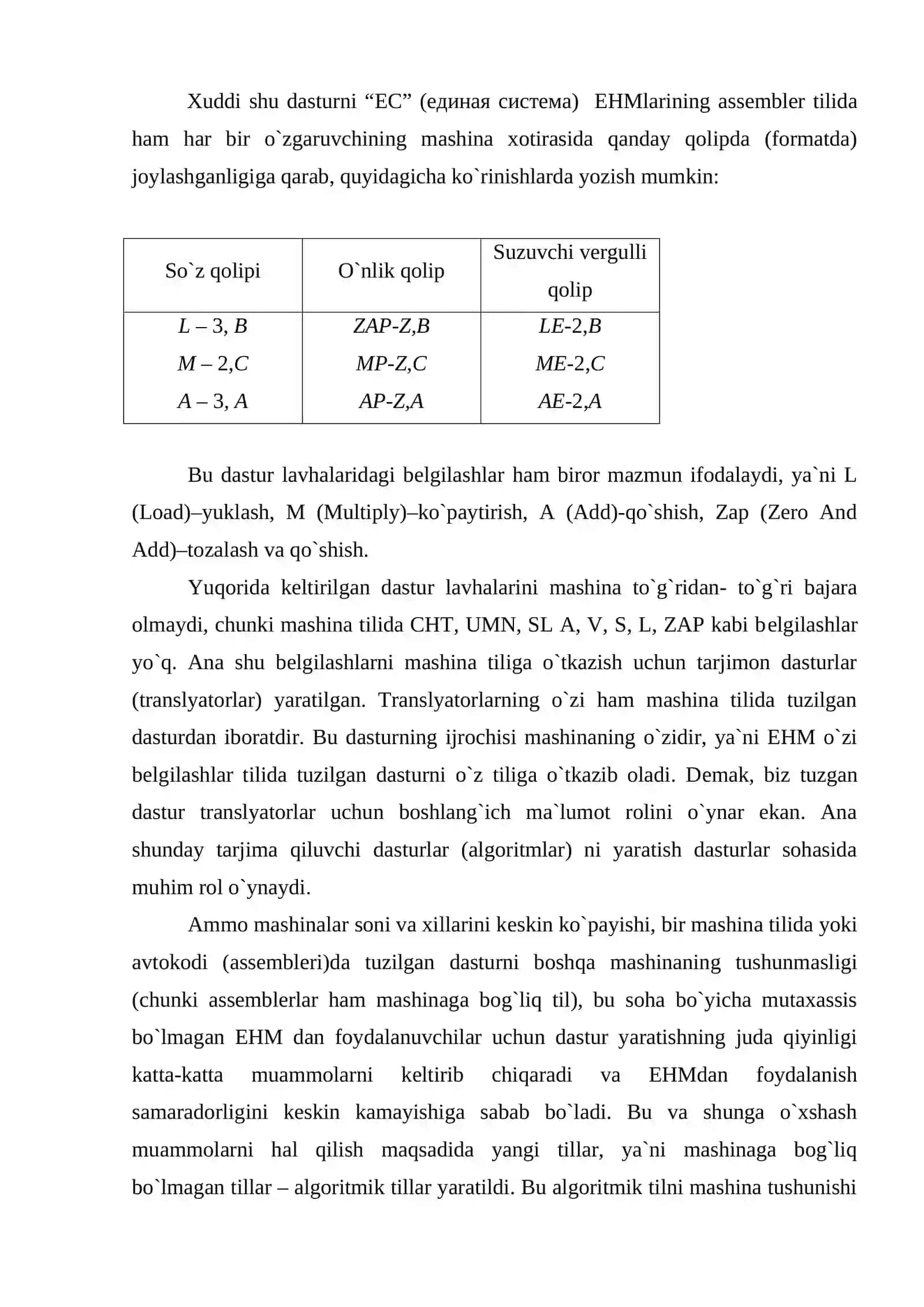 Dasturlash tillari va ularning turkumlanishi 4