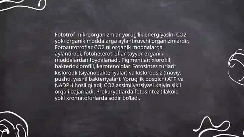 Mikroorganizmlar tomonidan energiya olish usullari 4