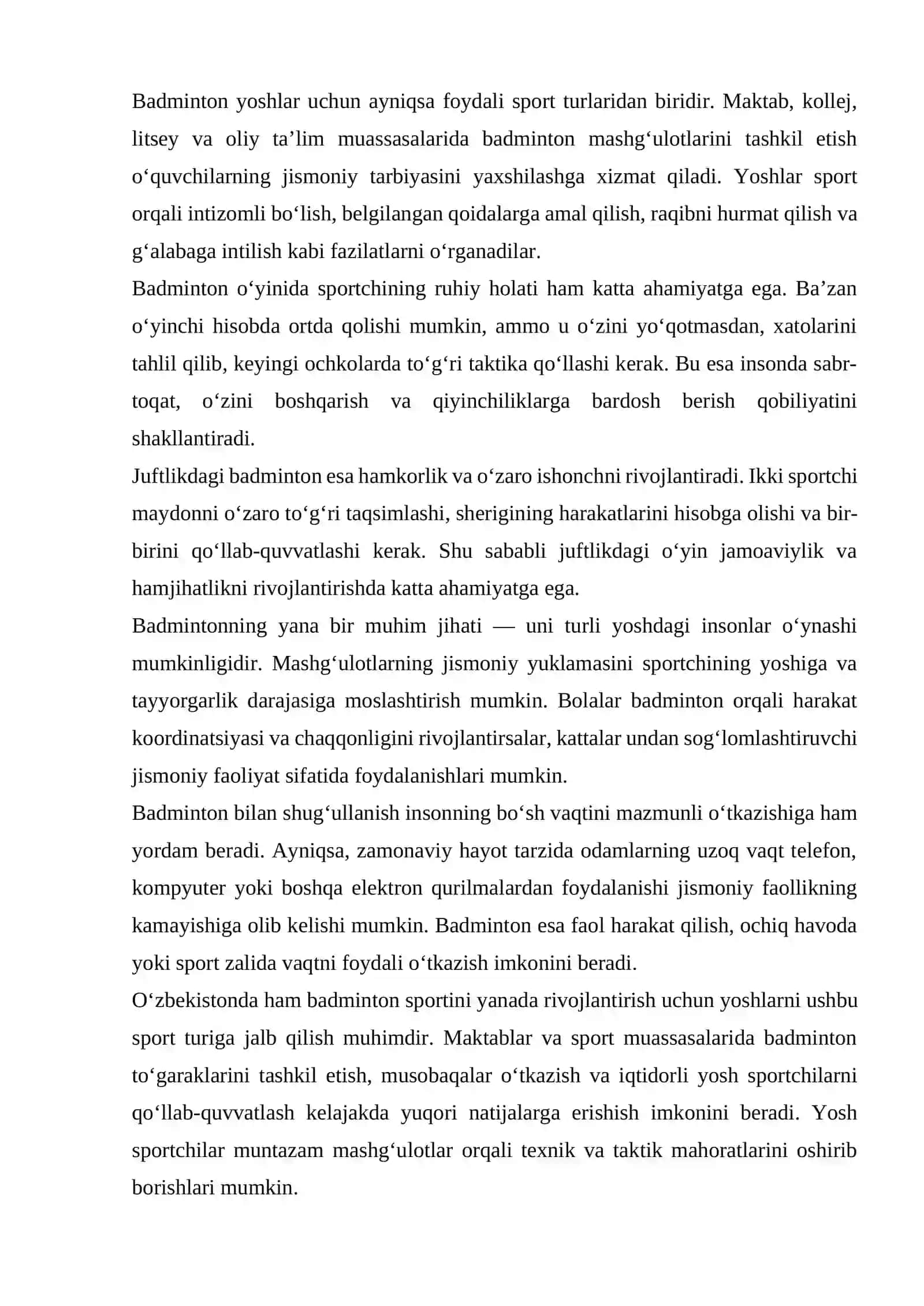 Badmionton maydonining tuzilishi va o‘lchamlari 4