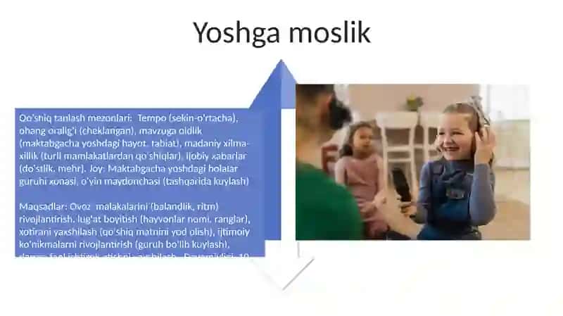 Maktabgacha yoshdagi bolalarga ashula aytishga oʻrgatish loyihasi 4