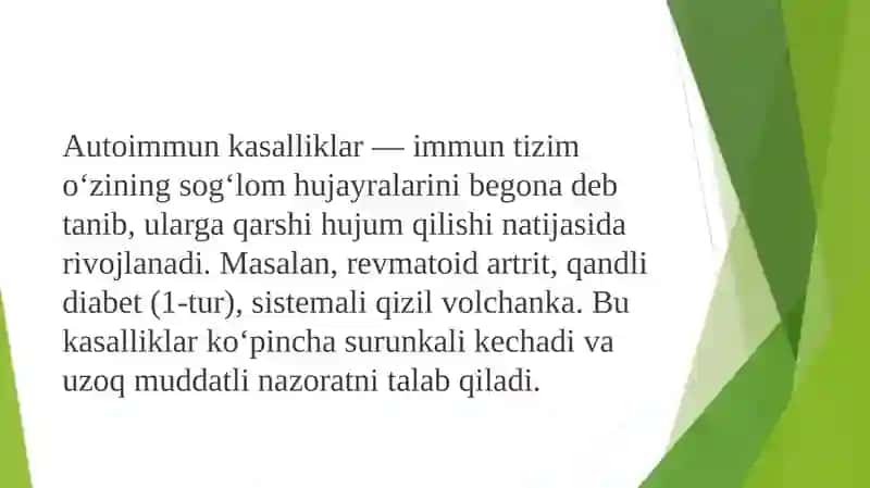 Allergiya va autoimmun kasalliklarning valiologik jihatlari 4