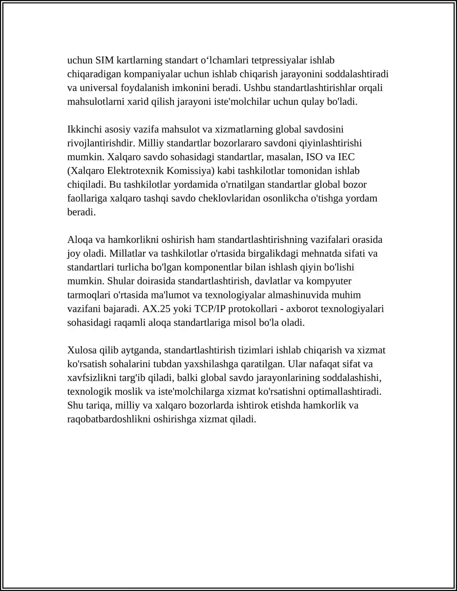 STANDARTLASHTIRISH HAQIDA UMUMIY TUSHUNCHA 4