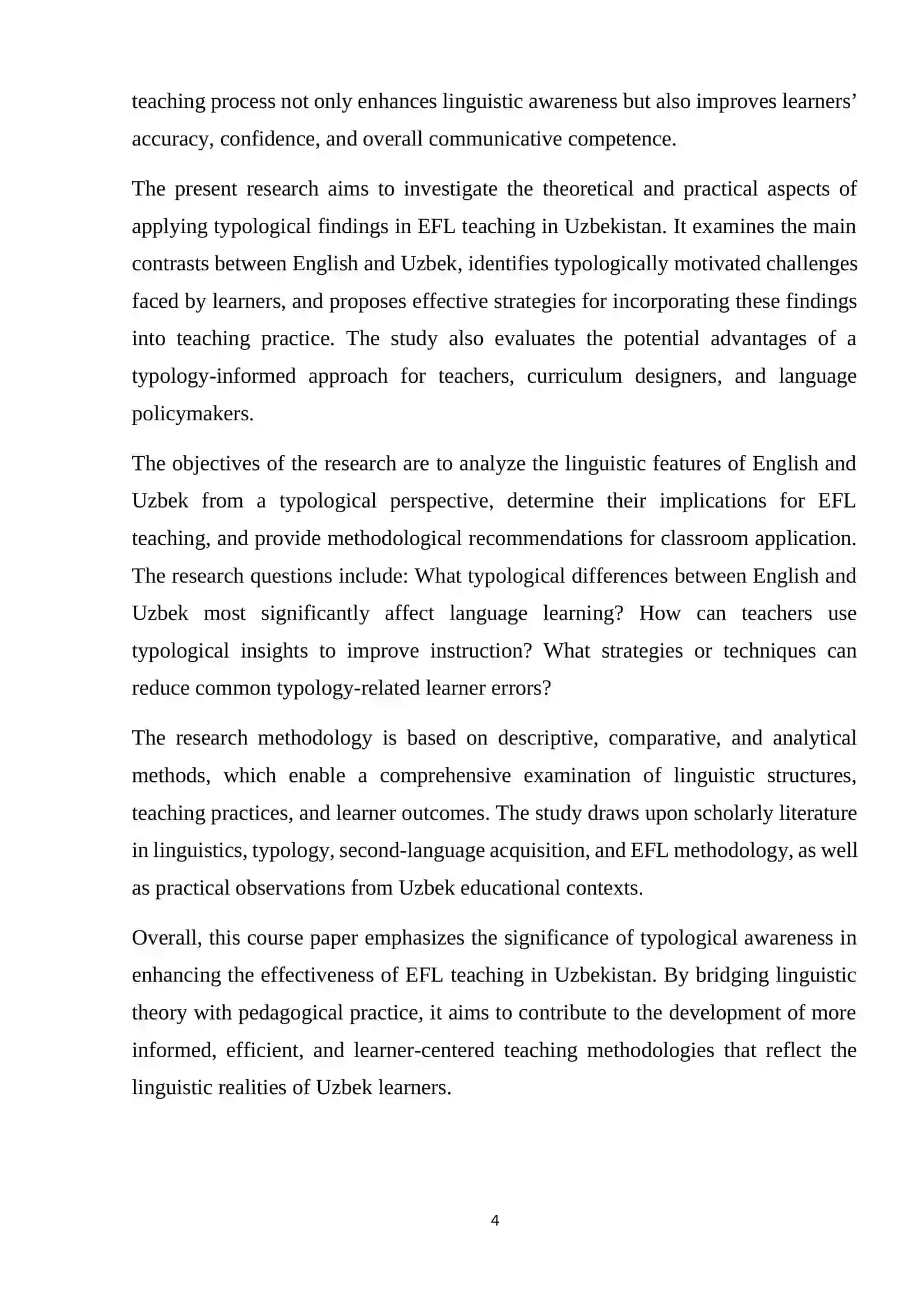 Course Paper on Basics of Research in Linguistics and Foreign Language Teaching 4