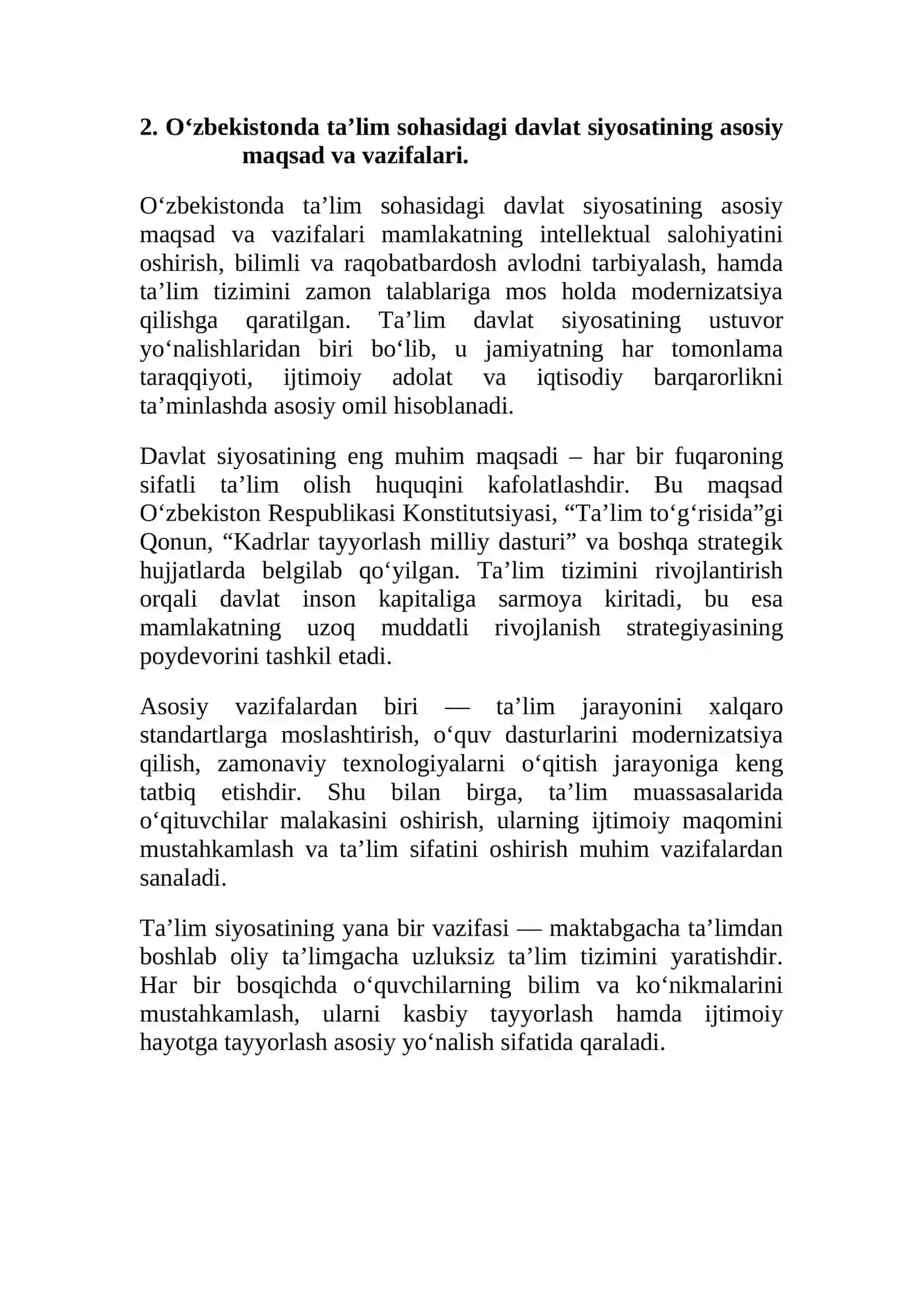 O‘zbekistonda ta’lim sohasidagi davlat siyosati 4