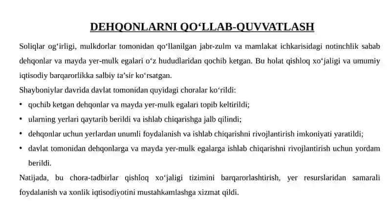 SHAYBONIYLAR DAVRIDA TAVAR-PUL MUNOSABATLARI VA ISLOHATLAR 4