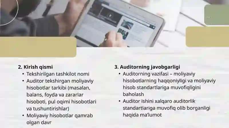 Audit xulosasi tuzish va turlari 4