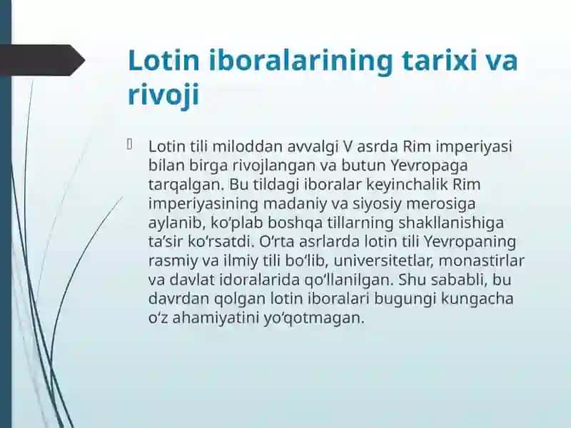 Lotin iboralarining hayotimizdagioʻrni 4