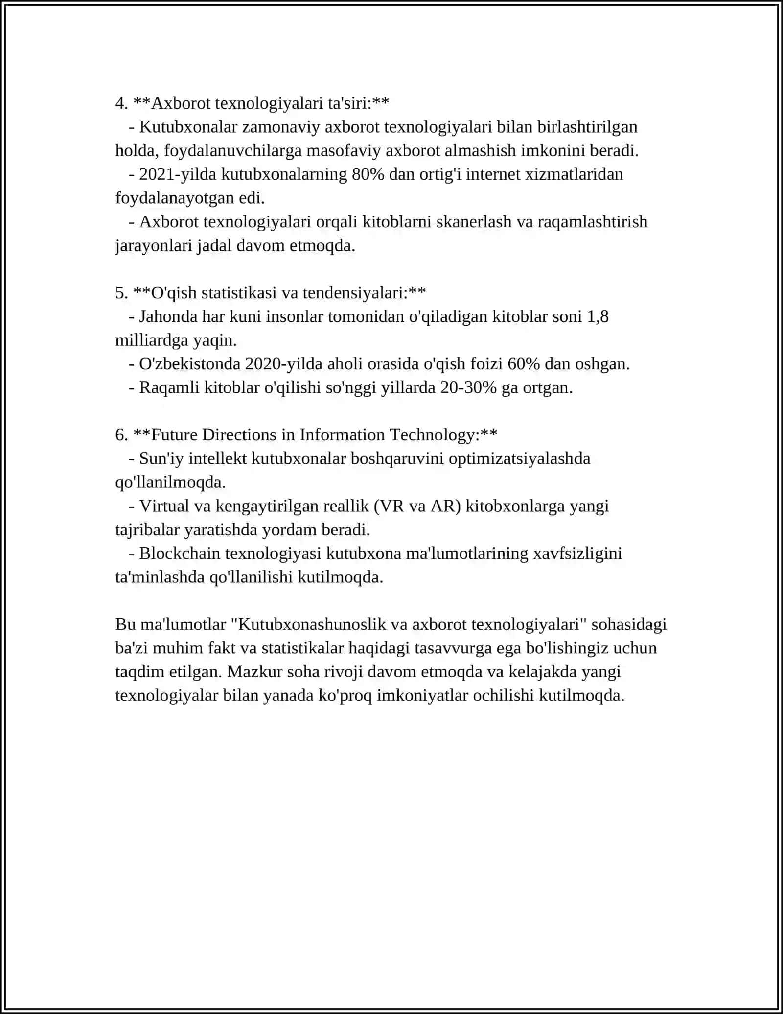 Kutubxonashunoslik va axborot texnologiyalari 4