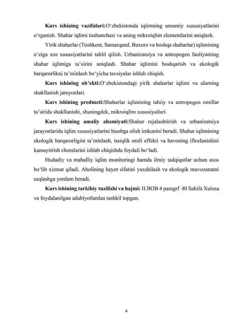 O'ZBEKISTONDA SHAHARLAR IQLIMI SHAKLLANISHINING O'ZIGA XOS XUSUSIYATLARI 4