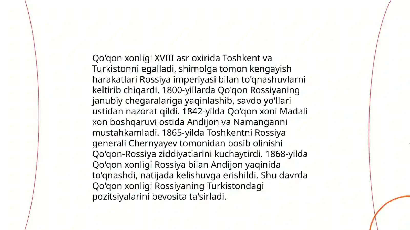 Qo'qon xonligining Rossiya va boshqa qo'shni davlatlar bilan munosabatlari 4