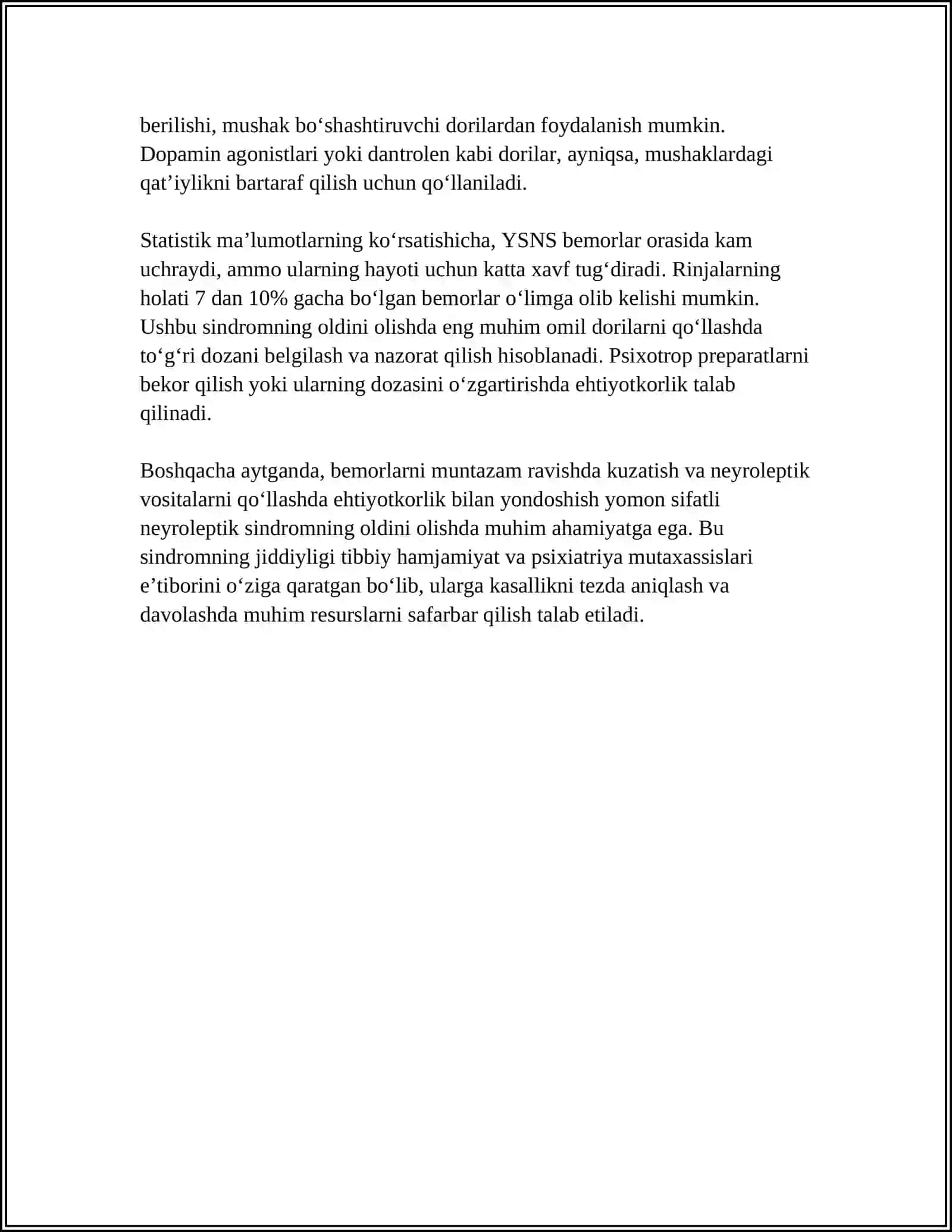 Yomon sifatli neyroleptik sindrom 4