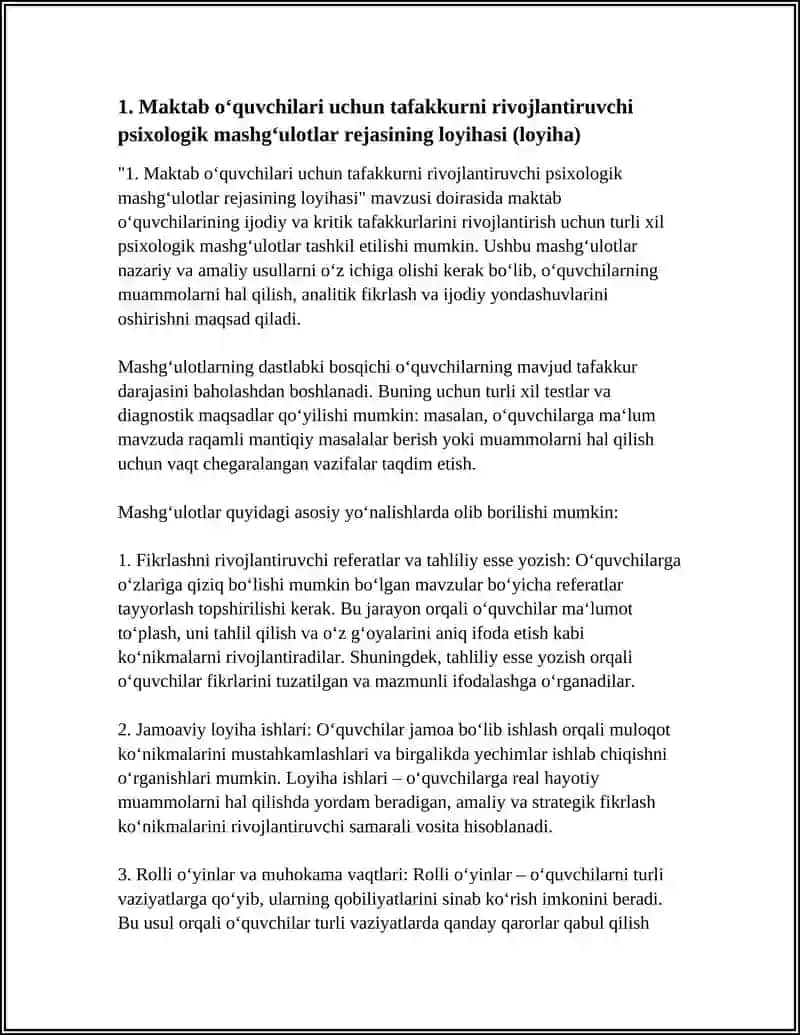 Tafakkurni Rivojlantiruvchi Psixologik Mashg‘ulotlar 4