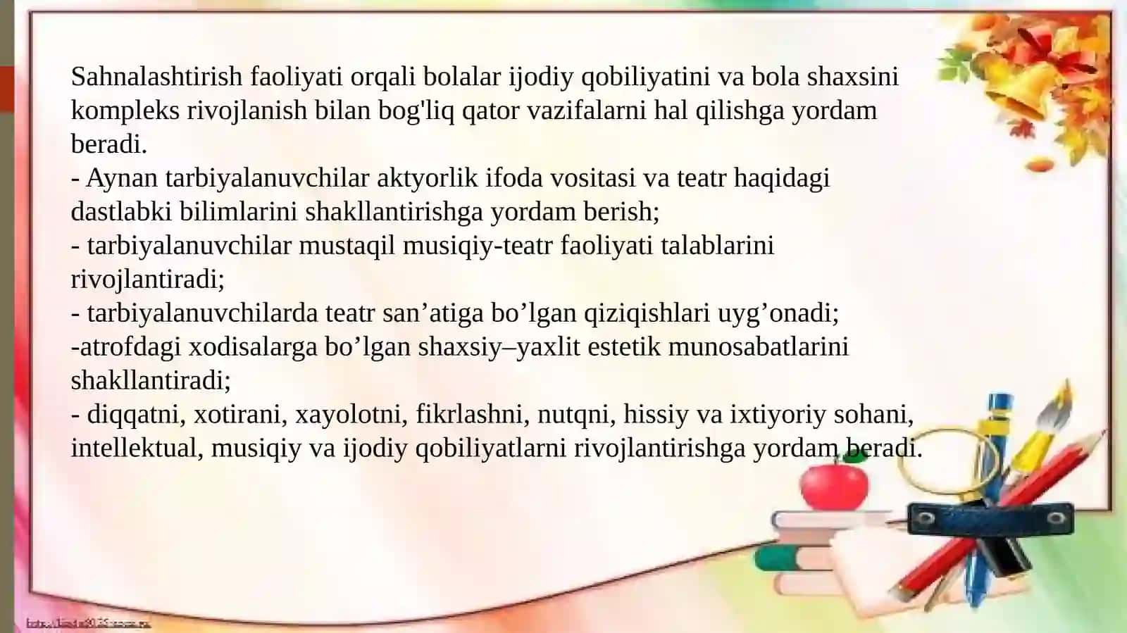 Sahnalashtirish faoliyati vositasida bolalarda ijodiy qobiliyatlarni rivojlantirish 4