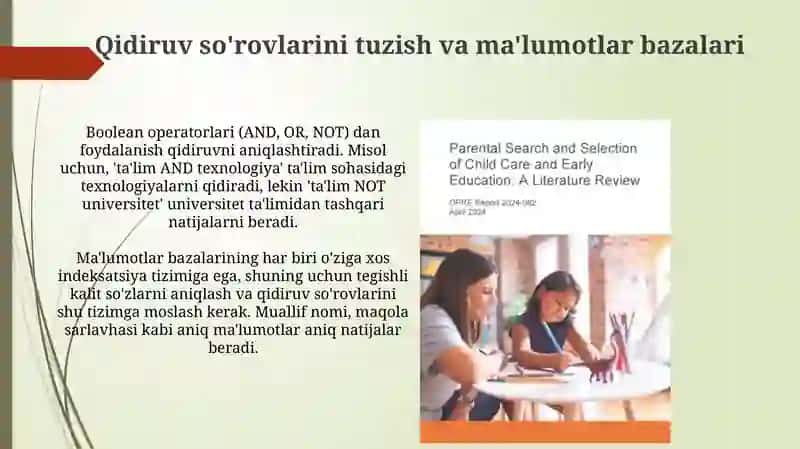 Adabiyotlarni izlashvatanlash 4