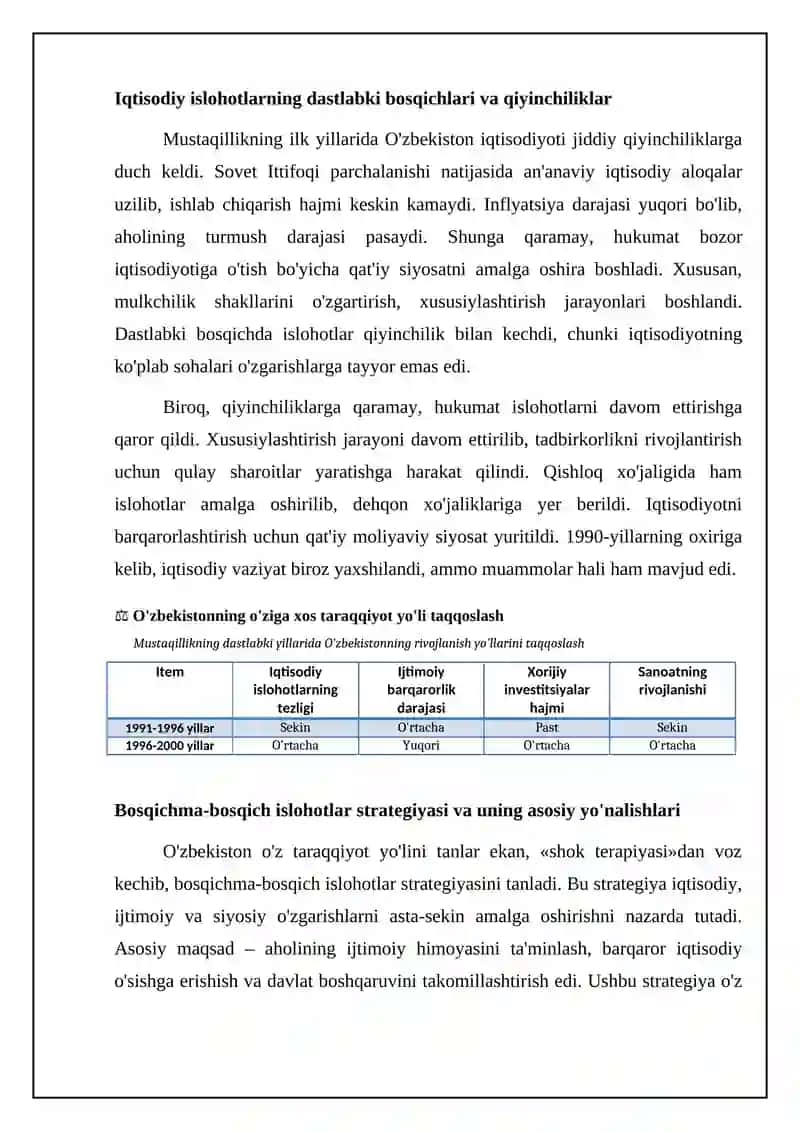 Oʻzbekistonning Oʻziga Xos Istiqboli va Taraqqiyot Yoʻli 4