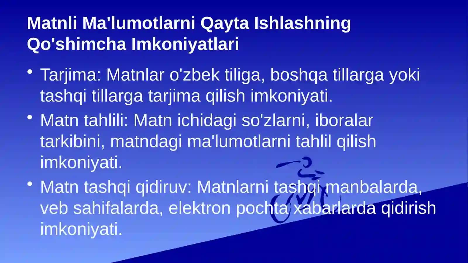 Matnli ma’lumotlarni qayta ishlash dasturlarining imkoniyatlari 4