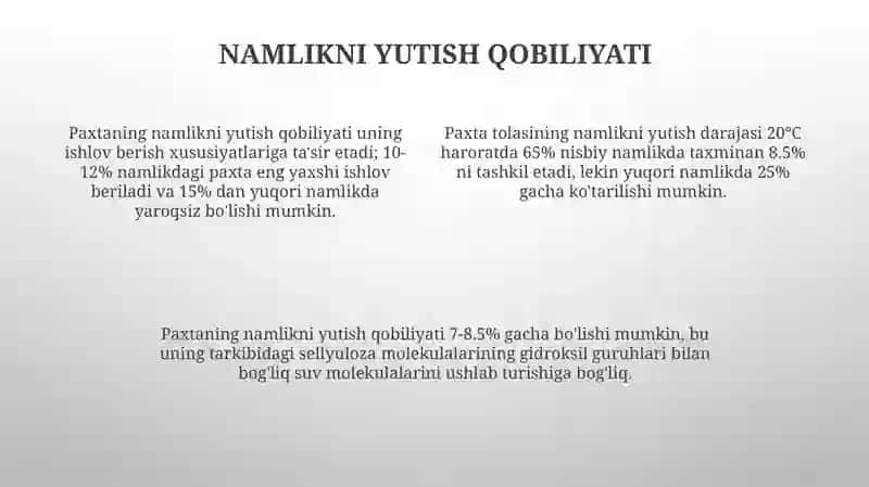 Shisha paxta xom ashyosi xossalari 4