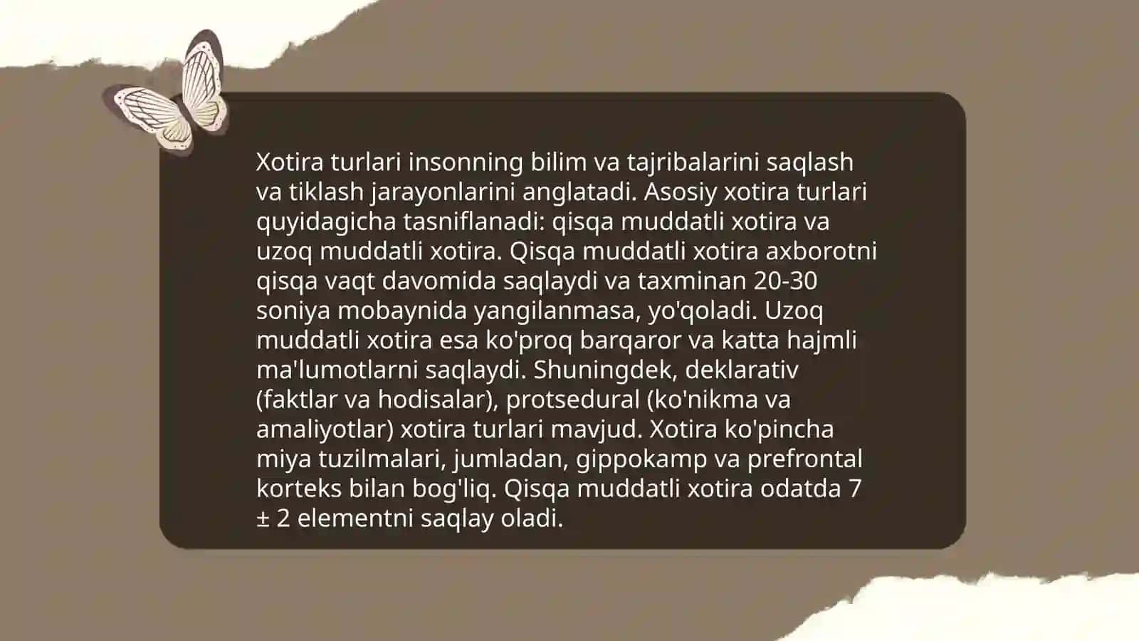 Xotira haqida umumiy tasavvurlar 4