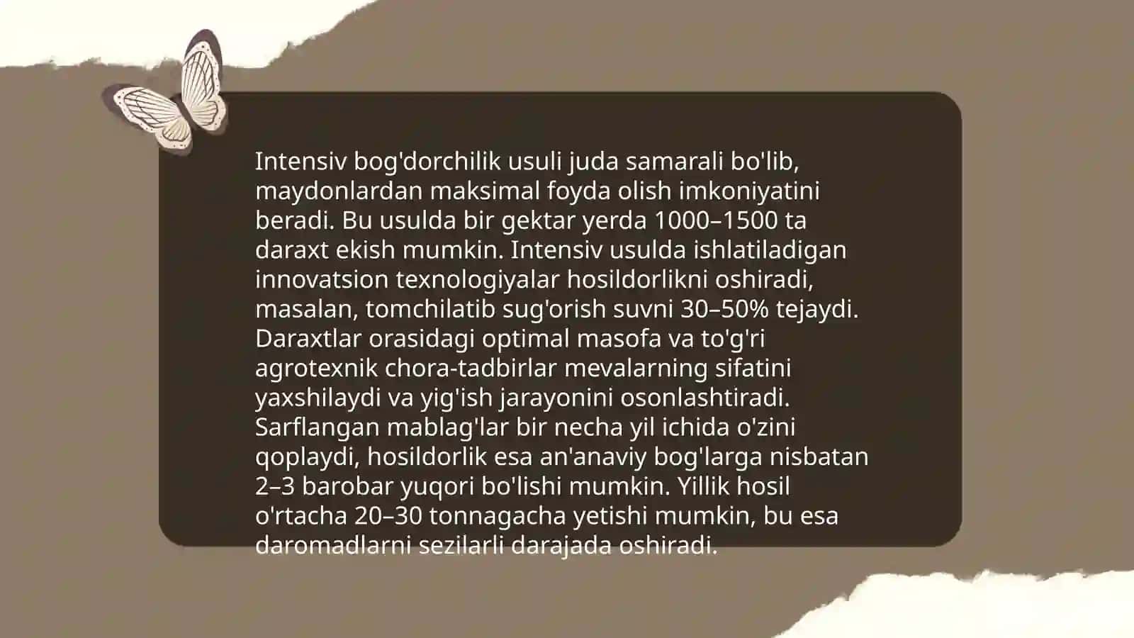 Mevali daraxtlar intensiv bog'lar va rezavor mevalarni o'g'itlash 4
