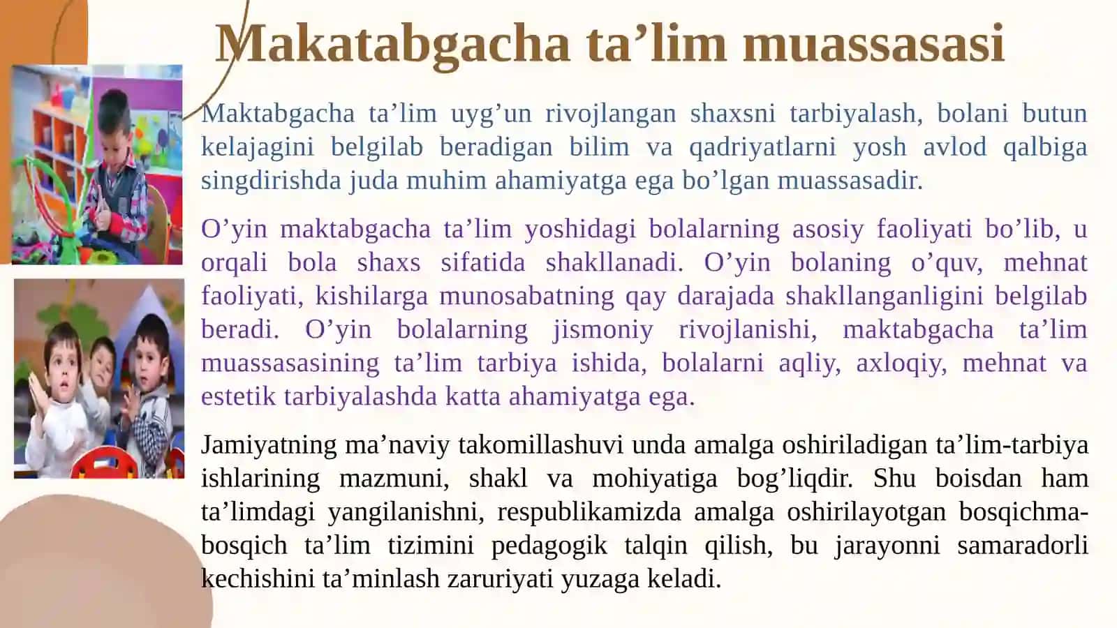 Maktabgacha yoshdagi bolalarda o‘yin faoliyatining psixologik asoslar 4