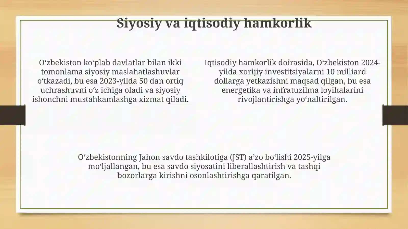 O'zbekistonning xalqaro tashkilotlar bilan hamkorligi 4