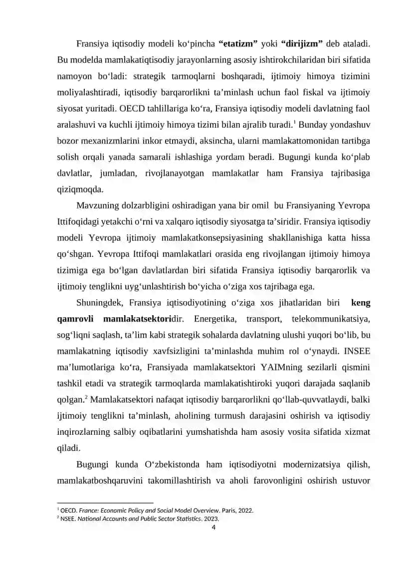 Fransiya iqtisodiy rivojlanish modeli mamlakatsektori va ijtimoiy-iqtisodiy siyosat xususiyatlari 4
