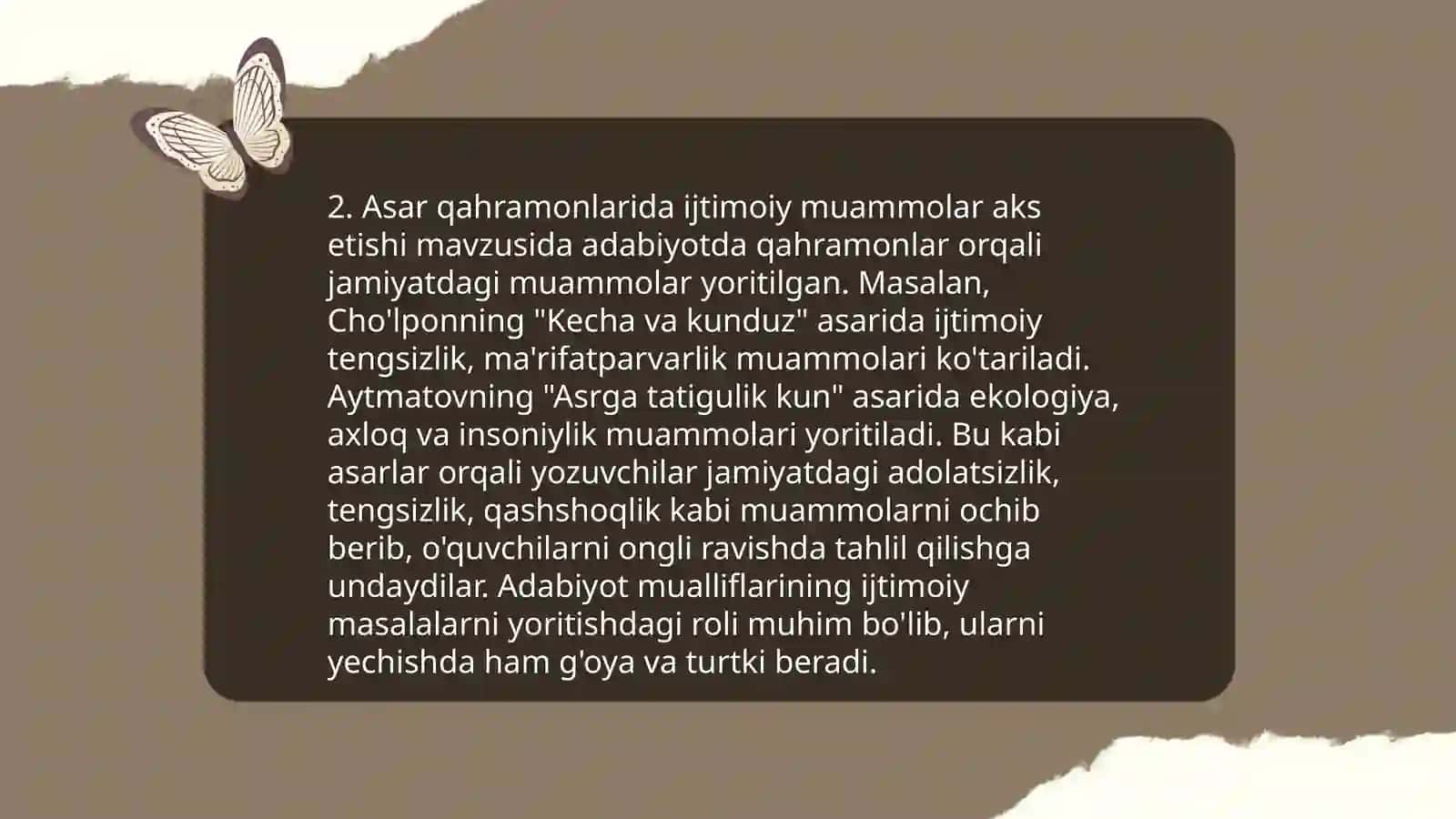 Choʻlponning "Kecha va kunduz" asarini obrazlar tizimi orqali oʻrganish 4