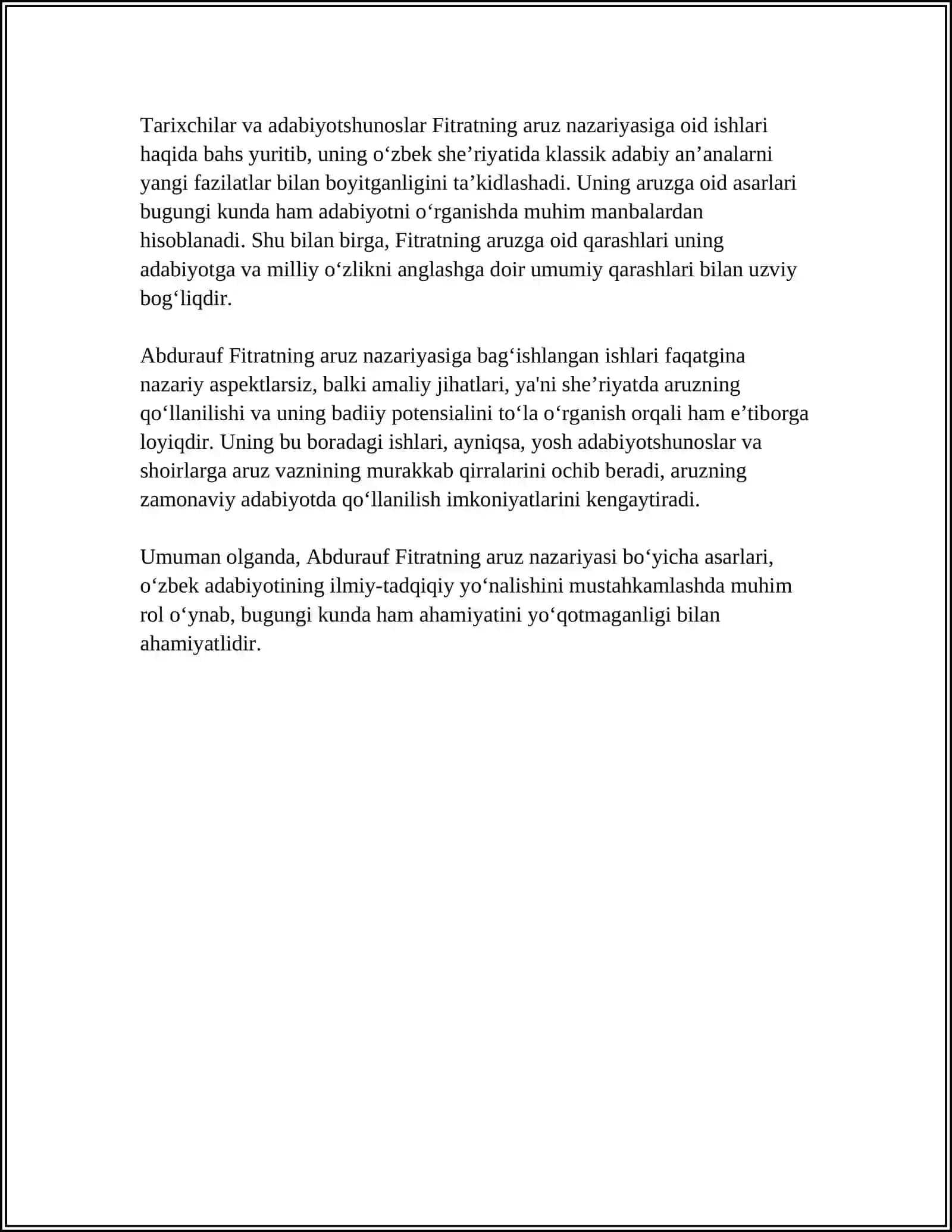 FITRATNING ADABIYOT QOIDALARI ARUZ HAQIDA ASIRLARNI URGANISH 4