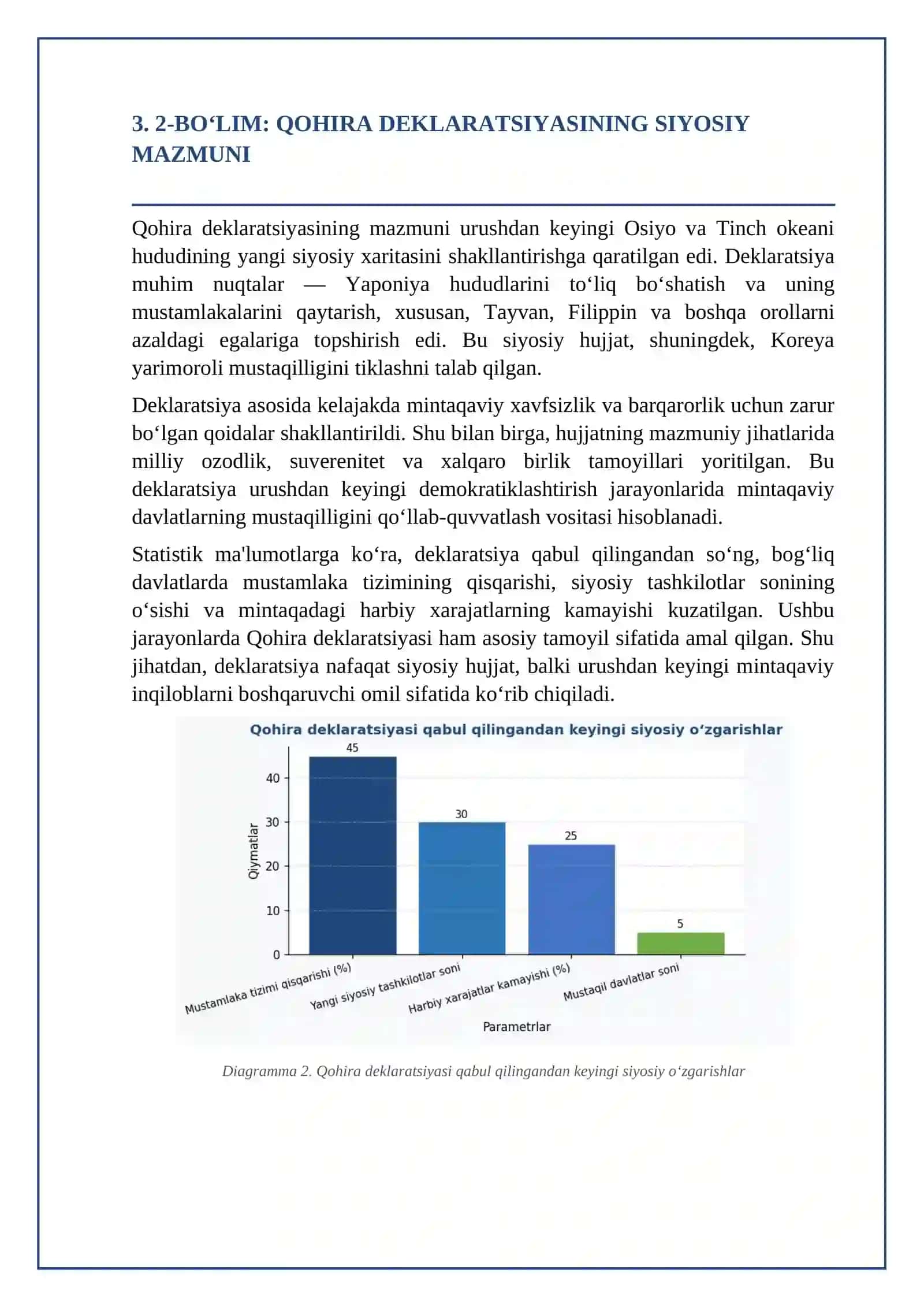 Qohira deklaratsiyasining tarixi va mazmuni: Tahliliy-analitik tadqiqot 4