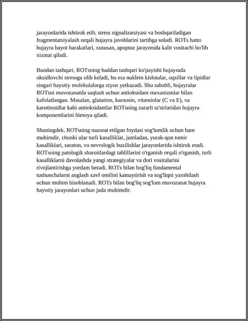 Aktiv kislorodning hujayra hayotiy jarayondagi ahamiyati 4