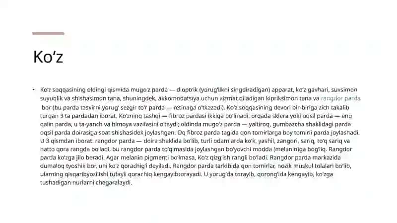 Koʻzning optik tizimi. Ko'z kasalliklari 4