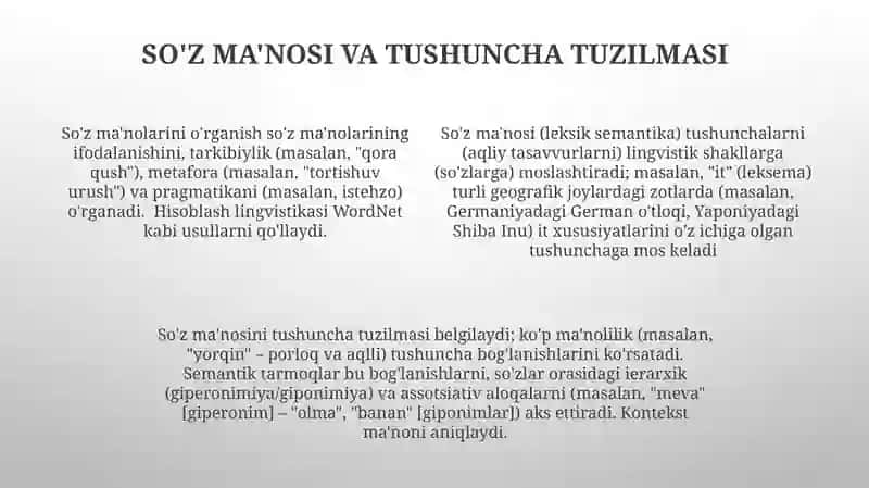 Leksikologiyada so'z va tushuncha mutanosibligining ifodalanishi 4