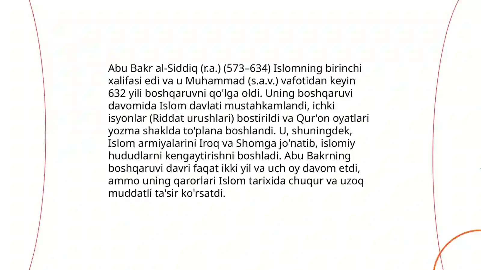 Roshid halifalar hukumronligi davridagi islohotlarning mohiyati. Ummaviylar va abbosiylar davrida dinga munosabat 4
