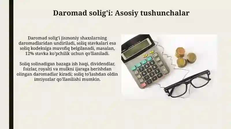 Jismoniy shaxslardan olinadigan daromad soligʻida jamiy daromadning tarkibi 4