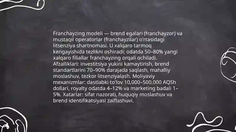 Ovqatlanish korxonalarining xalqaro zanjirlari va ularni tashkil etilishi by Qosim Qamarov 4