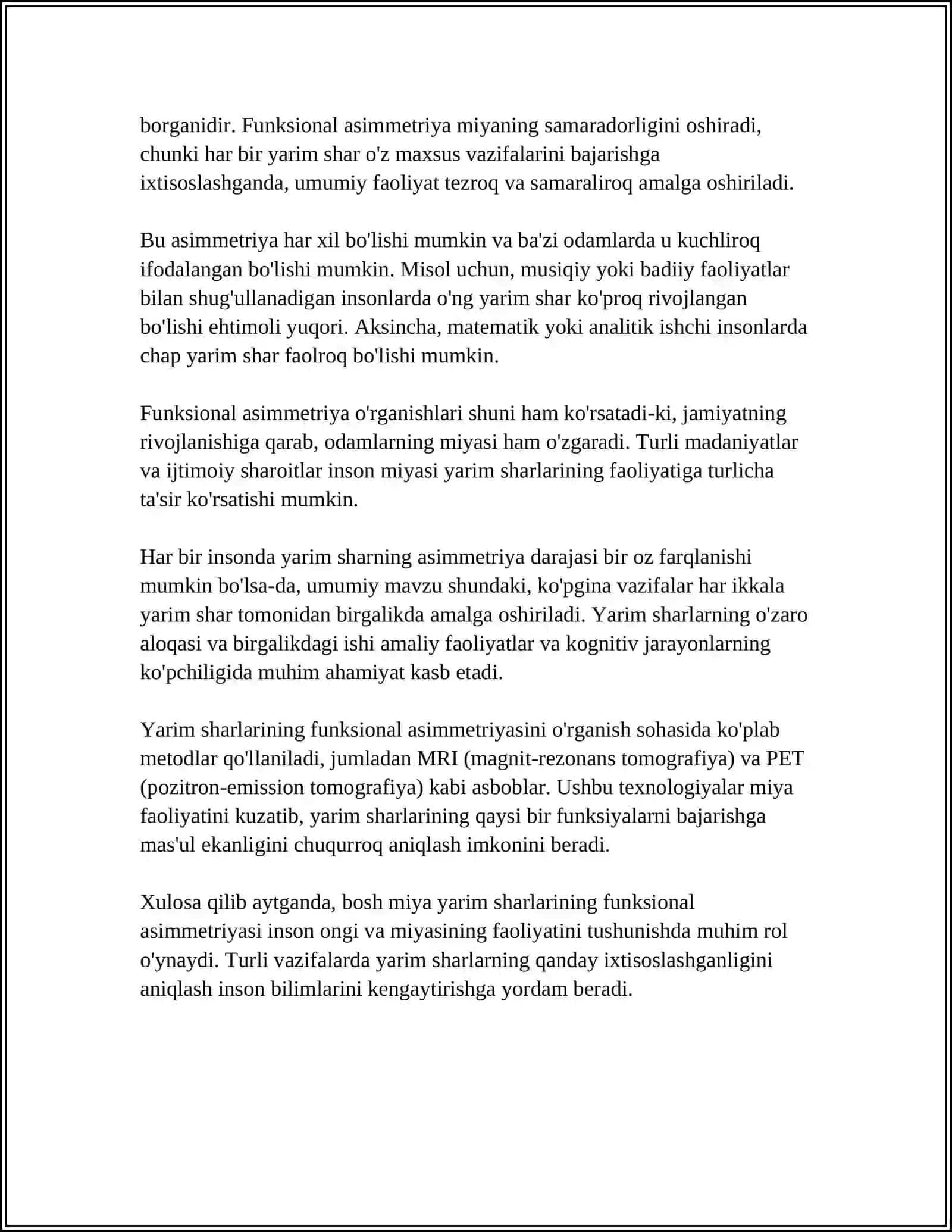 BOSH MIYA KATTA YARIM SHARLARINING FUNKSIONAL ASIMMETRIYASINI TASHXIS QO'YISHDA AHAMIYATI 4