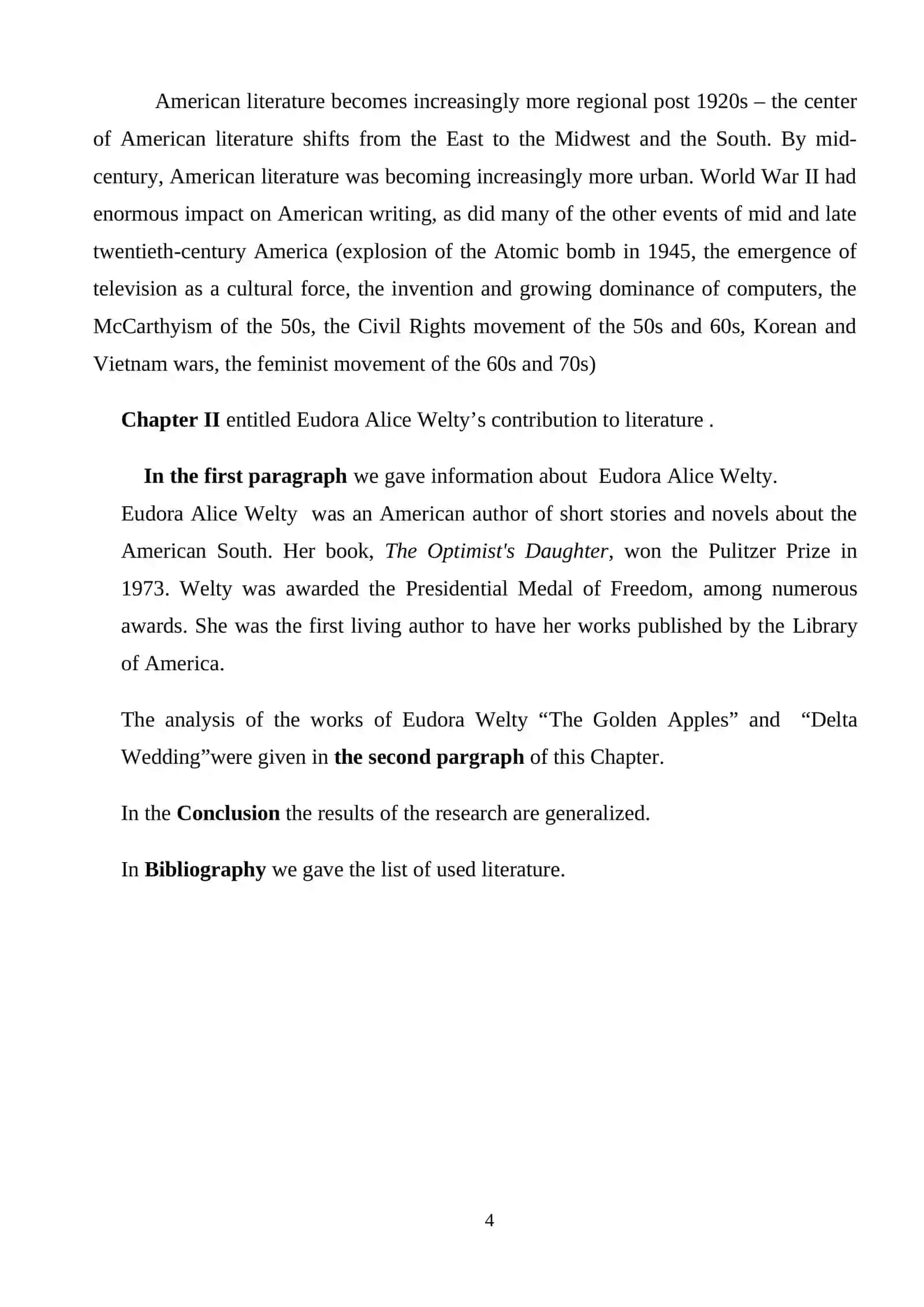 Eudora Alice Welty's Contribution to Literature 4