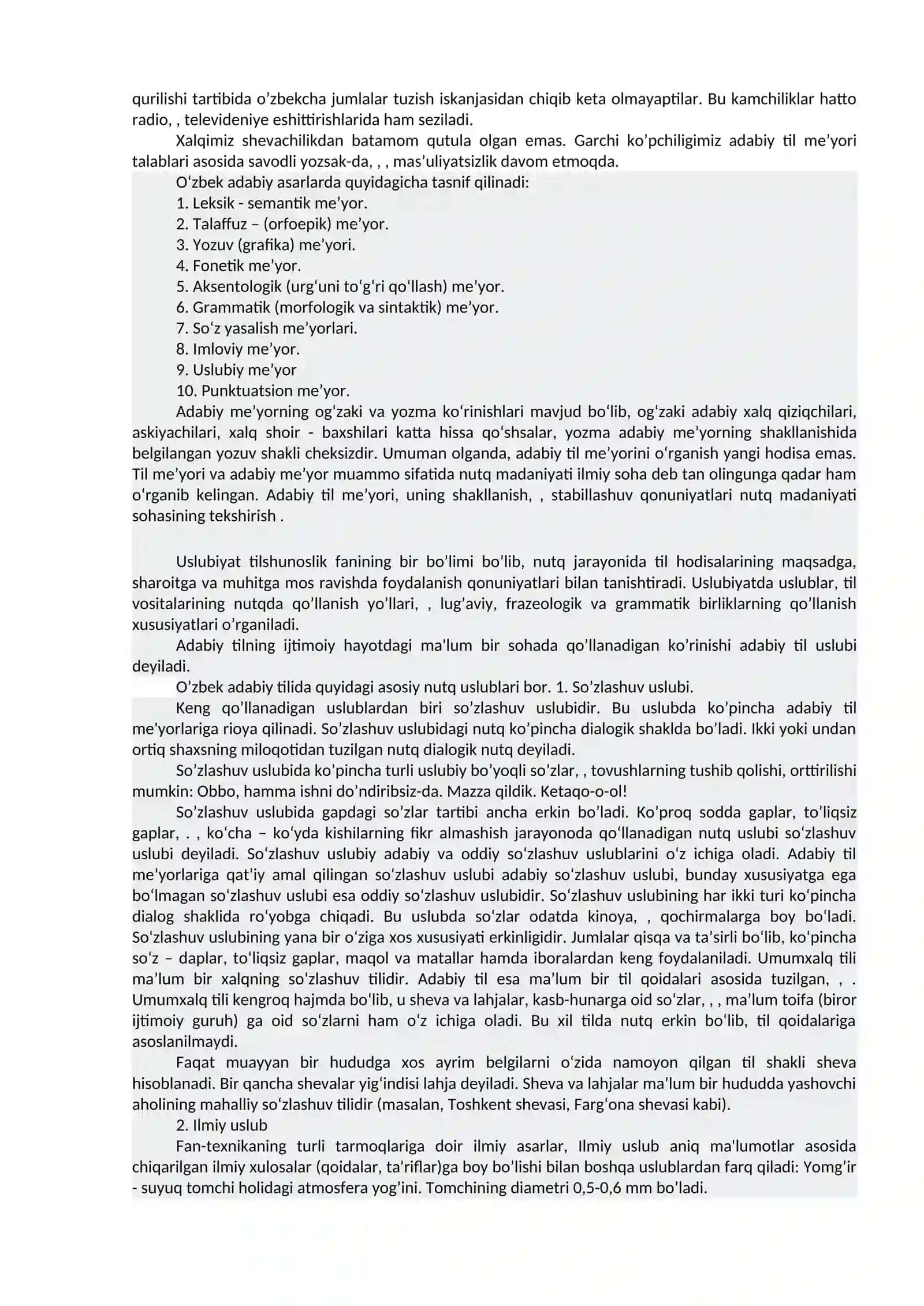 O'zbek adabiy tili, uning me’yorlari 4