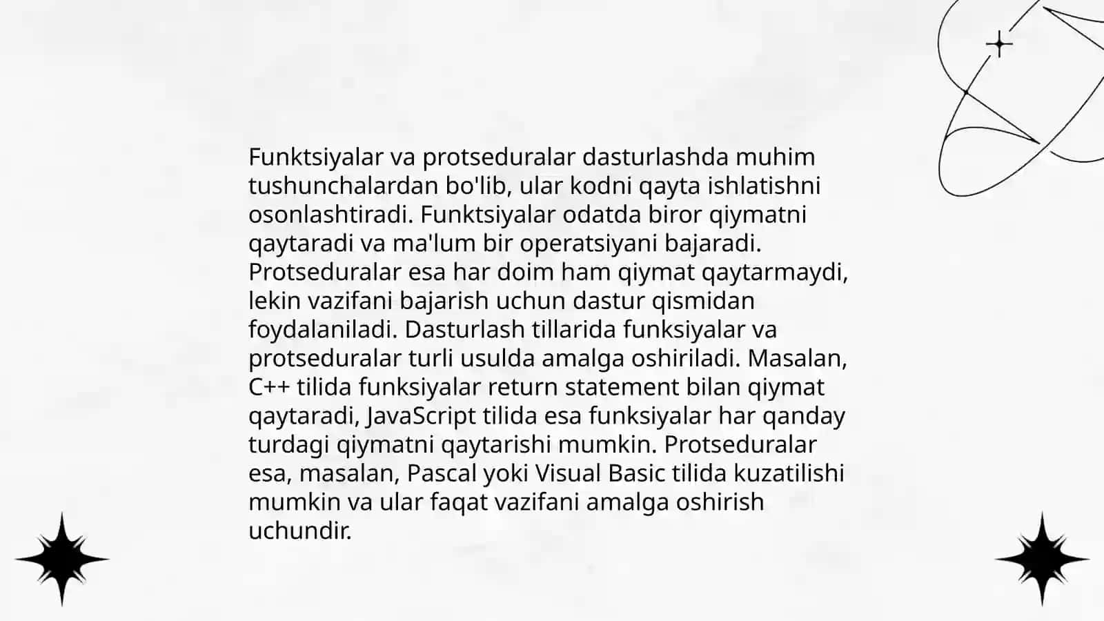 Funktsiyalar va protseduralar 4