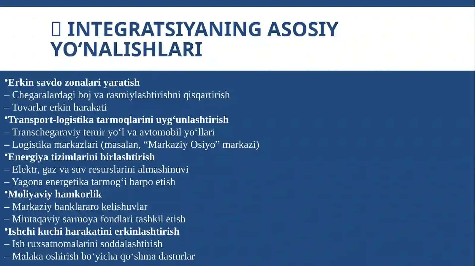 Markaziy Osiyoda iqtisodiy integratsiya 4