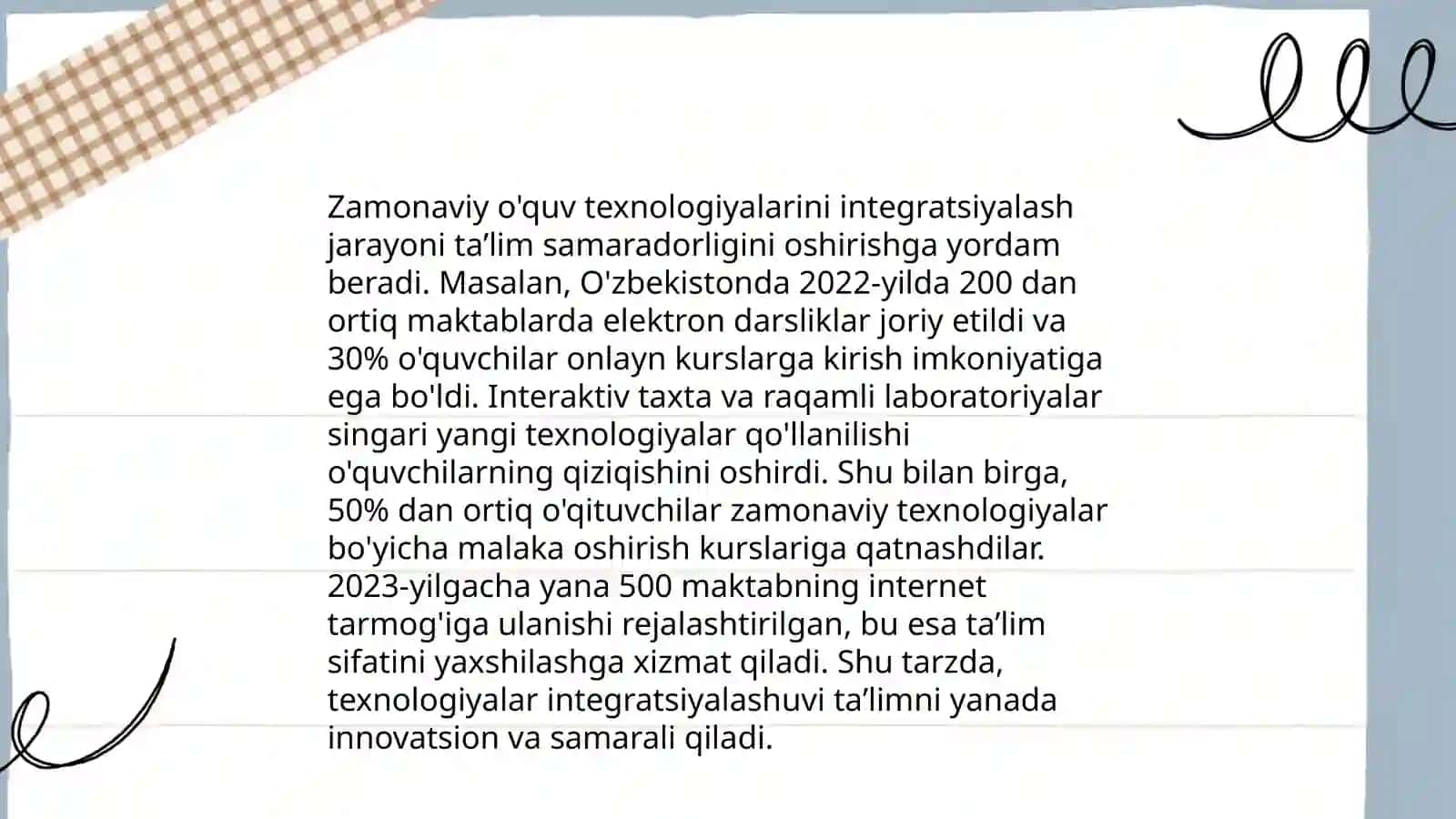 Innovatsion ta’lim texnologiyalari asosida integratsiyalashgan dars ishlanmalarini ishlab chiqish va tahlil qilish 4
