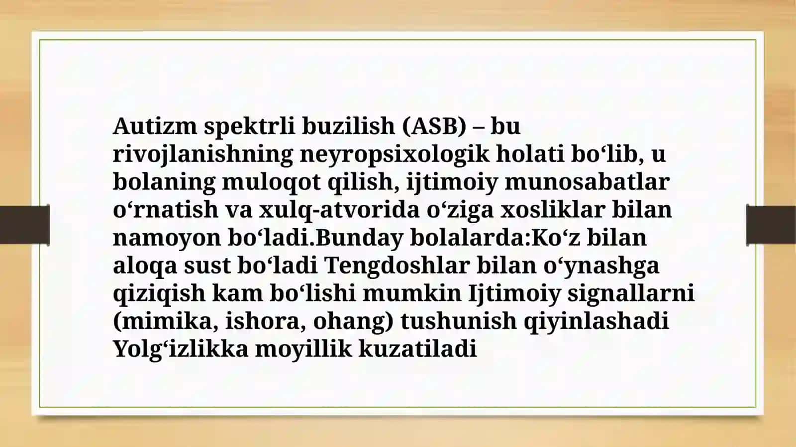 AUTIZM SPEKTORLI BOLALARNING IJTIMOIYLASHUVIDAGI QIYINCHILIKLAR 4