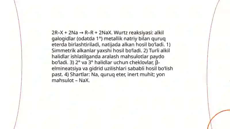 Alkan va sikloalkanlarning olinish usullari 4