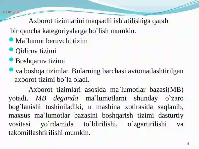 Axorot tizmlari tushunchasi 4